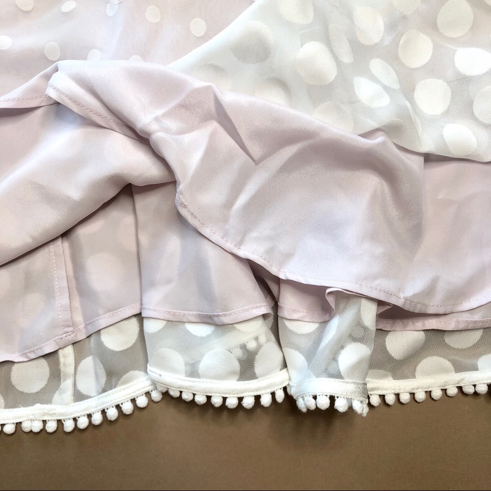 Keepsake See You Now Ivory Polka Dot Asymmetrical Ruffle Dress XS - Picture 11 of 16